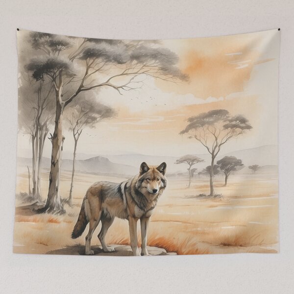 Item preview, 002 Cute Wolf in a Serengeti Scene designed and sold by Alexis Art Collection.