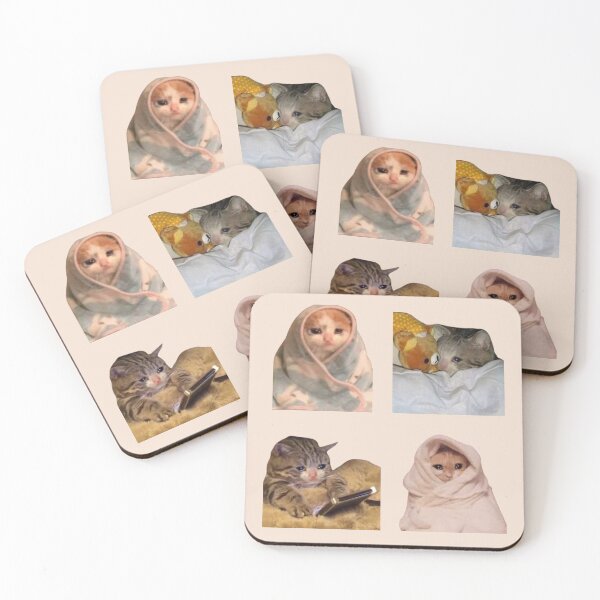 Item preview, cozy but sad cat meme pack designed and sold by mooneko.