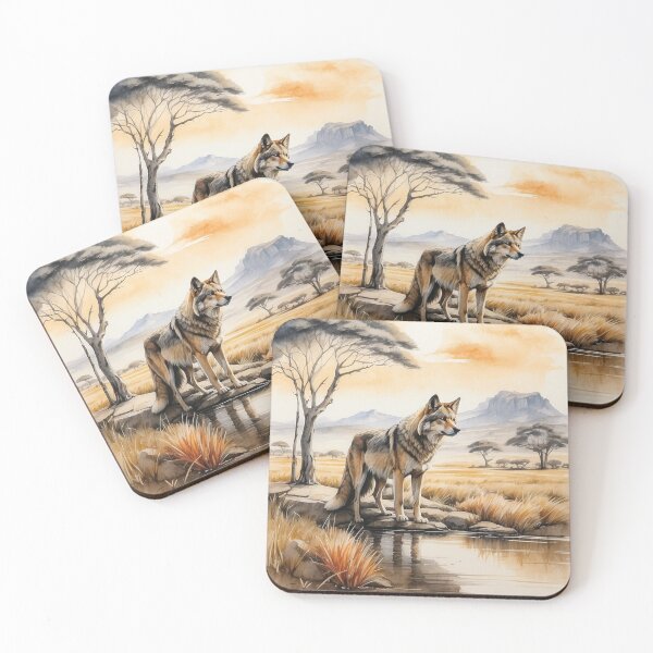 Item preview, 003 Cute Wolf in a Serengeti Scene designed and sold by Alexis Art Collection.
