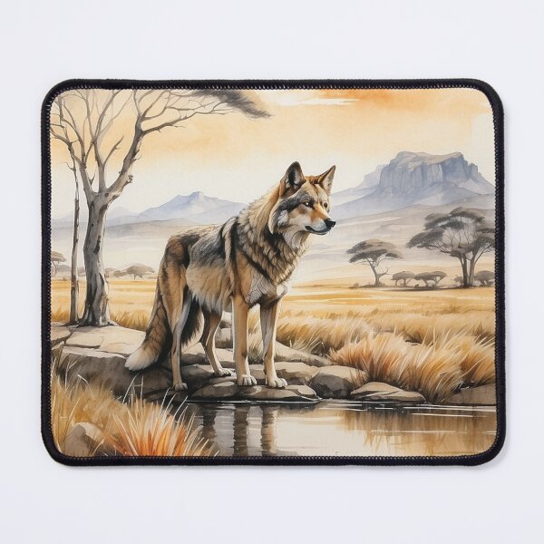 Item preview, 003 Cute Wolf in a Serengeti Scene designed and sold by Alexis Art Collection.