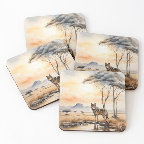 Item preview, 004 Cute Wolf in a Serengeti Scene designed and sold by Alexis Art Collection.