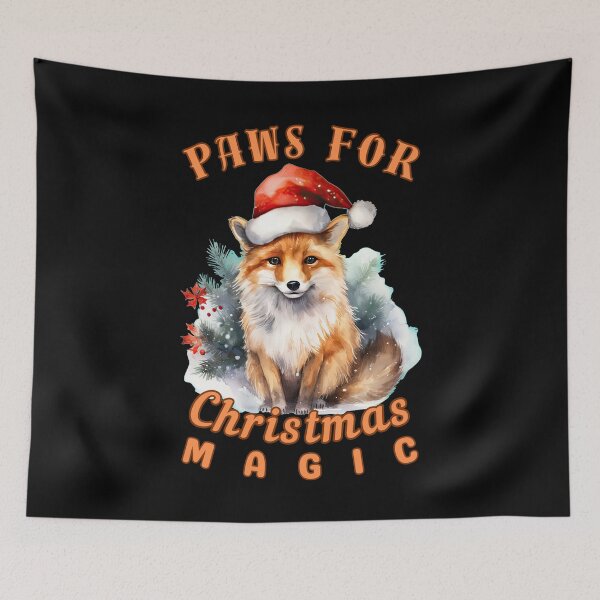 Item preview, Paws for Christmas Magic. fox watercolor designed and sold by FoxVibes.