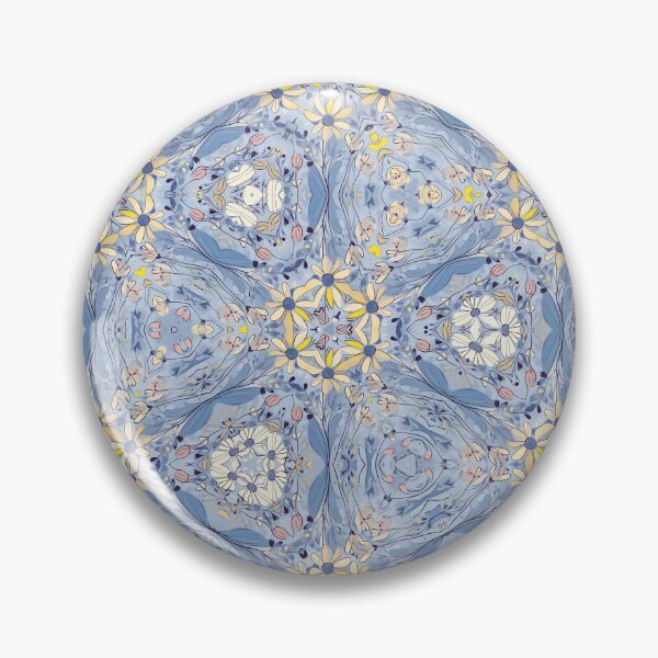 Item preview, Light Blue and Yellow Floral Morph Seamless Pattern  designed and sold by Petalandfur.