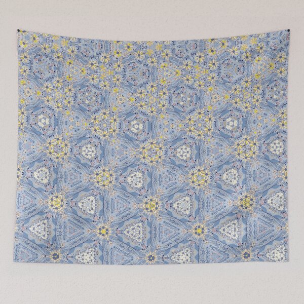Item preview, Light Blue and Yellow Floral Morph Seamless Pattern  designed and sold by Petalandfur.