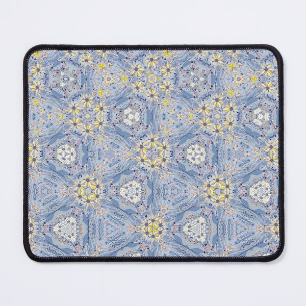 Item preview, Light Blue and Yellow Floral Morph Seamless Pattern  designed and sold by Petalandfur.