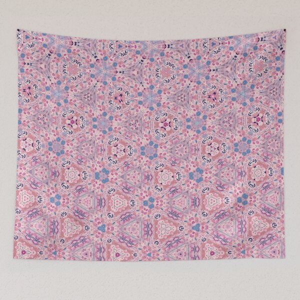 Item preview, Pink and Light Blue Floral Morph Seamless Pattern  designed and sold by Petalandfur.