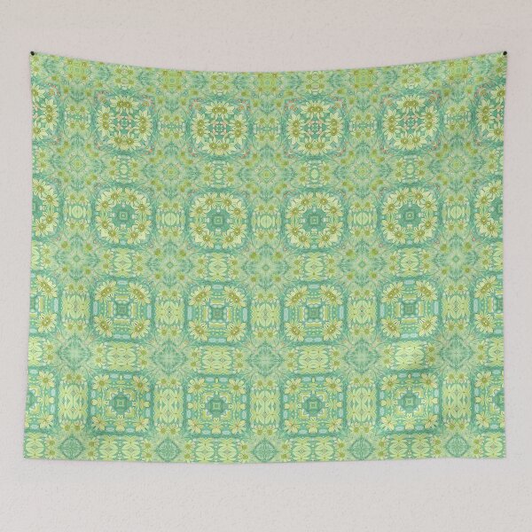Item preview, Light Green Floral Morph Seamless Pattern  designed and sold by Petalandfur.