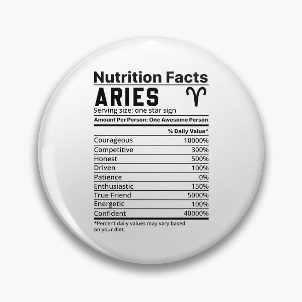 Item preview, Zodiac Nutrition Facts Label Aries designed and sold by unsungshop.