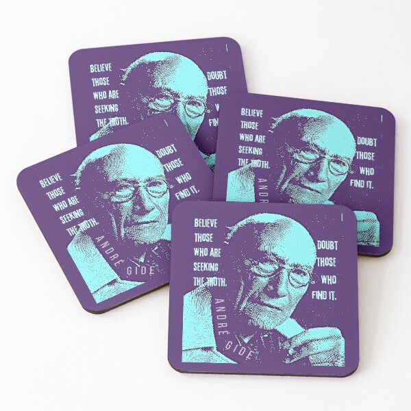 Item preview, André Gide portrait and quote version 2: “Believe those who are seeking the truth. Doubt those who find it” designed and sold by artbleed.
