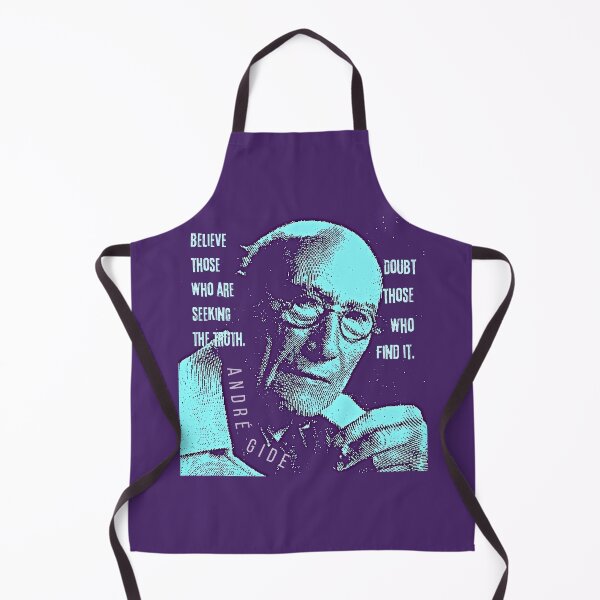 Item preview, André Gide portrait and quote version 2: “Believe those who are seeking the truth. Doubt those who find it” designed and sold by artbleed.