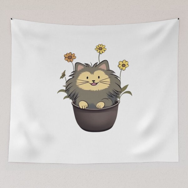 Item preview, A cat in flower pot designed and sold by Theerapong Masanong.