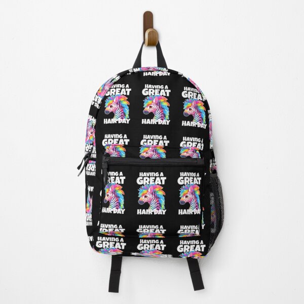 Item preview, Having A Great Hair Day Rainbow Zebra White Text Sticker and Shirt Design by Zeesdesign on Redbubble designed and sold by ZEESDESIGN.