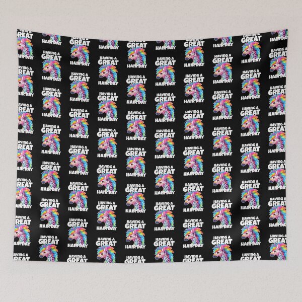 Item preview, Having A Great Hair Day Rainbow Zebra White Text  Sticker and Shirt Design by Zeesdesign on Redbubble designed and sold by ZEESDESIGN.