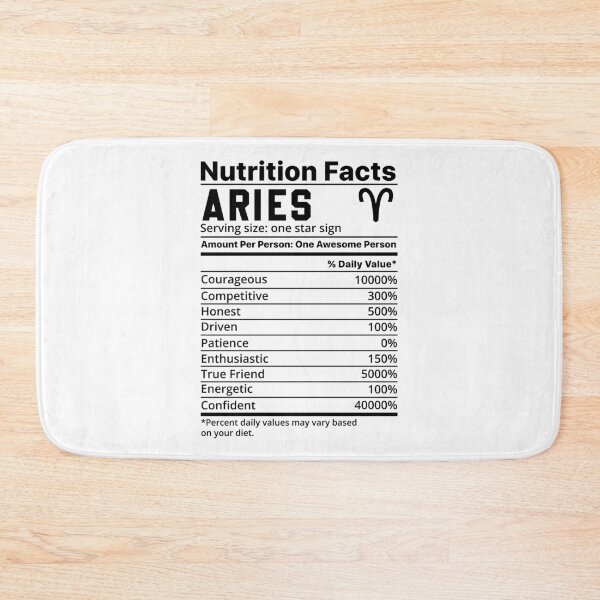 Item preview, Zodiac Nutrition Facts Label Aries designed and sold by unsungshop.