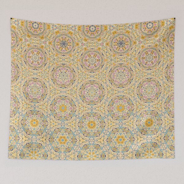 Item preview, Yellow, Blue and Pink Floral Morph Seamless Pattern  designed and sold by Petalandfur.