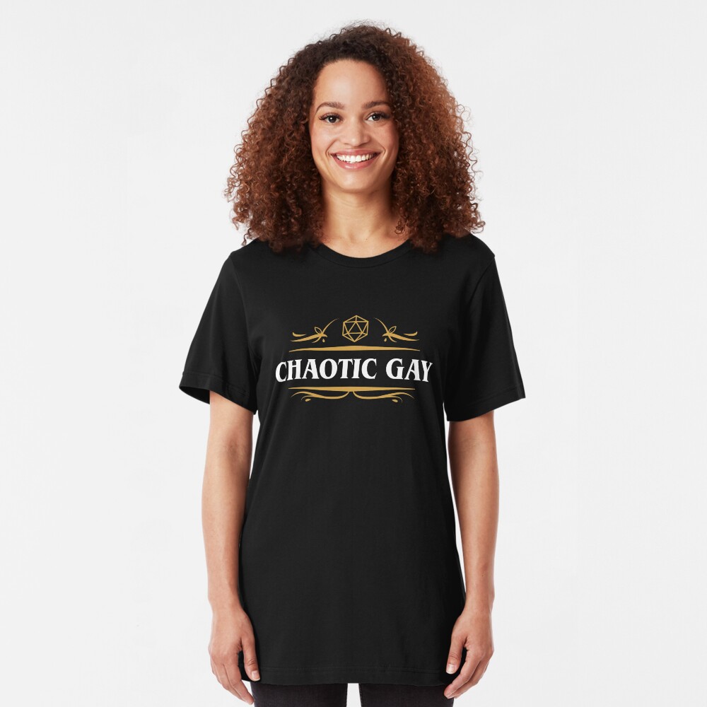 Chaotic Gay Alignment Tabletop RPG Gaming Slim Fit T-Shirt