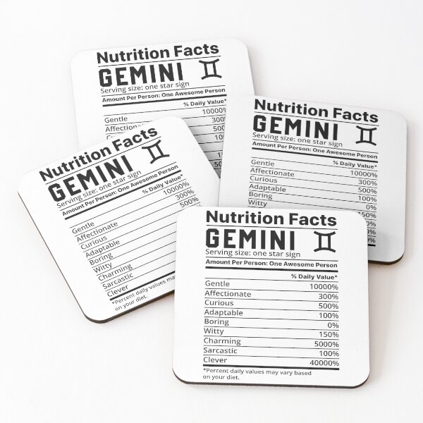 Item preview, Zodiac Nutrition Facts Label Gemini designed and sold by unsungshop.