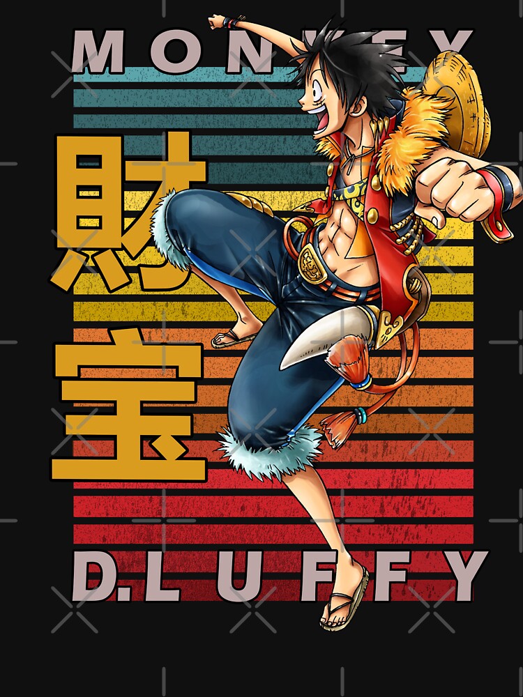 Monkey D Luffy One Piece Retro Anime Design | Essential T-Shirt