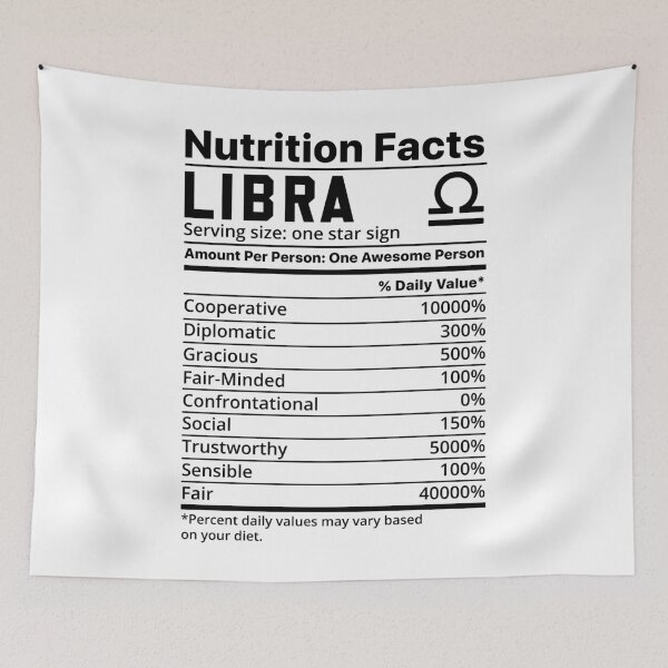 Item preview, Zodiac Nutrition Facts Label Libra designed and sold by unsungshop.