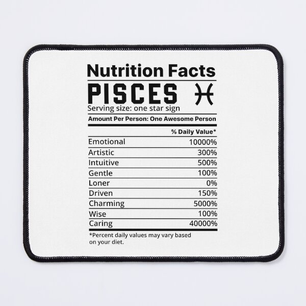 Item preview, Zodiac Nutrition Facts Label Pisces designed and sold by unsungshop.