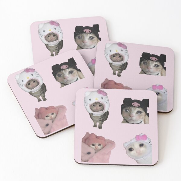 Item preview, cute but sad cat meme pack designed and sold by mooneko.