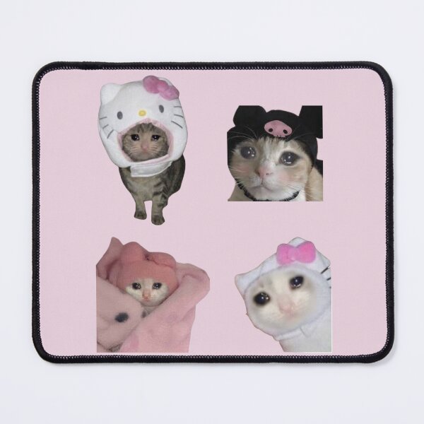 Item preview, cute but sad cat meme pack designed and sold by mooneko.