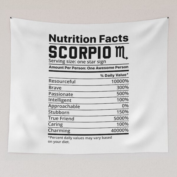 Item preview, Zodiac Nutrition Facts Label Scorpio designed and sold by unsungshop.