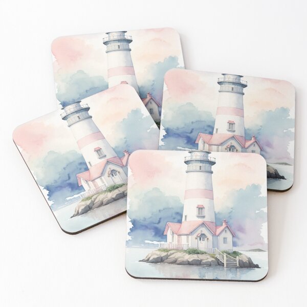 Item preview, 001 Peaceful Lighthouse in Watercolor Painting designed and sold by Alexis Art Collection.