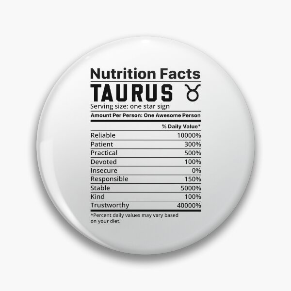 Item preview, Zodiac Nutrition Facts Label Taurus designed and sold by unsungshop.
