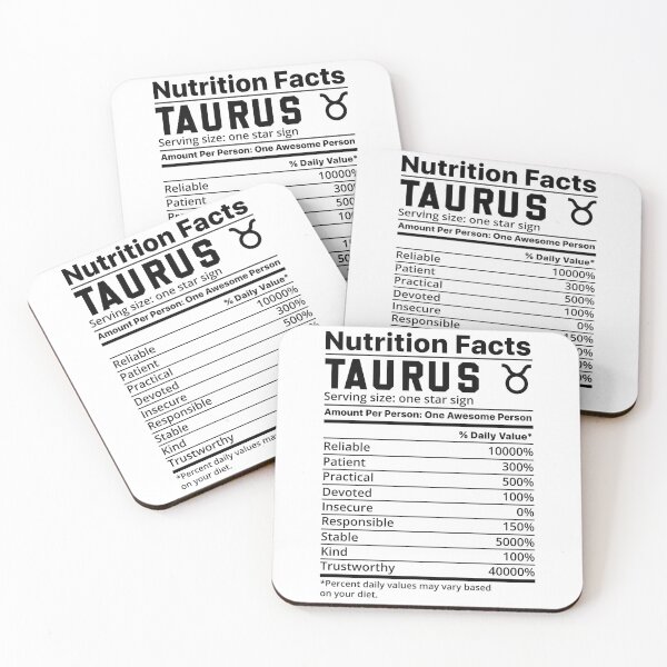 Item preview, Zodiac Nutrition Facts Label Taurus designed and sold by unsungshop.
