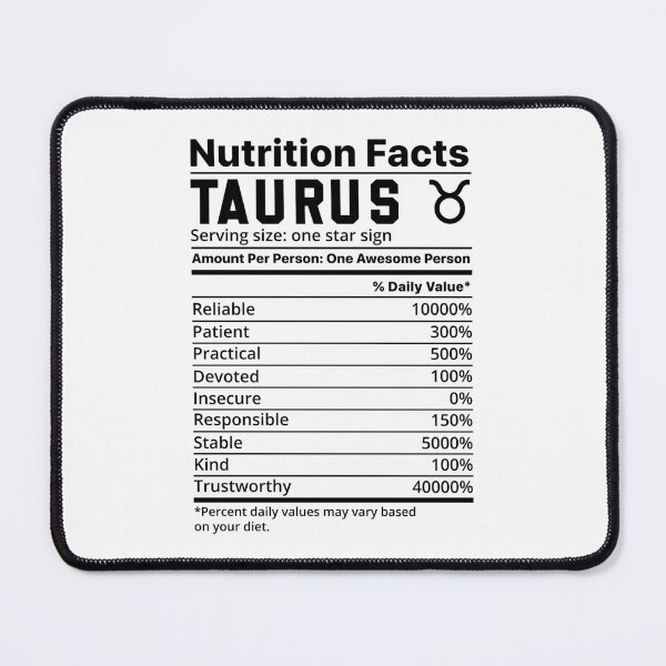 Item preview, Zodiac Nutrition Facts Label Taurus designed and sold by unsungshop.