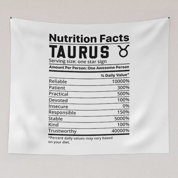 Item preview, Zodiac Nutrition Facts Label Taurus designed and sold by unsungshop.