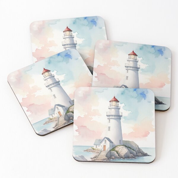 Item preview, 002 Peaceful Lighthouse in Watercolor Painting designed and sold by Alexis Art Collection.