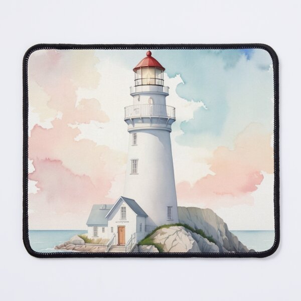 Item preview, 002 Peaceful Lighthouse in Watercolor Painting designed and sold by Alexis Art Collection.