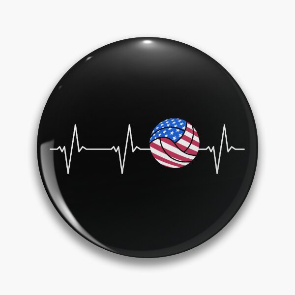 Item preview, Volleyball Heartbeat American USA Flag Ball EKG Pulse Line - Vball Lover Design designed and sold by venomousvector.