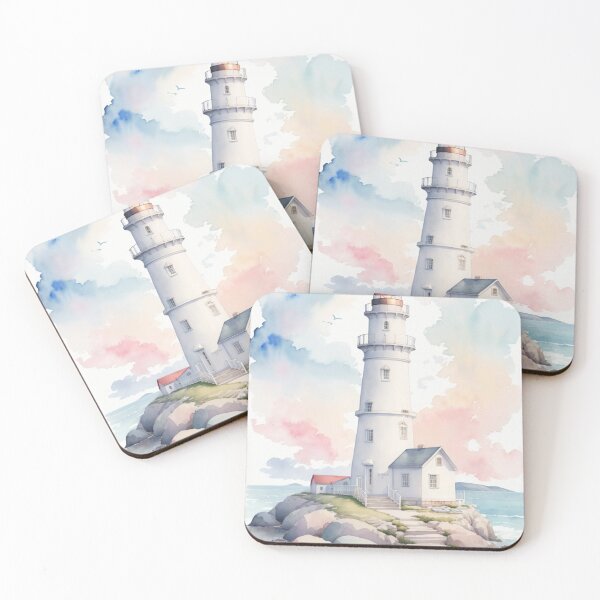 Item preview, 003 Peaceful Lighthouse in Watercolor Painting designed and sold by Alexis Art Collection.