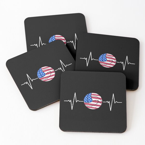 Item preview, Volleyball Ball USA Flag Heartbeat Patriotic Ball EKG Pulse Line designed and sold by venomousvector.