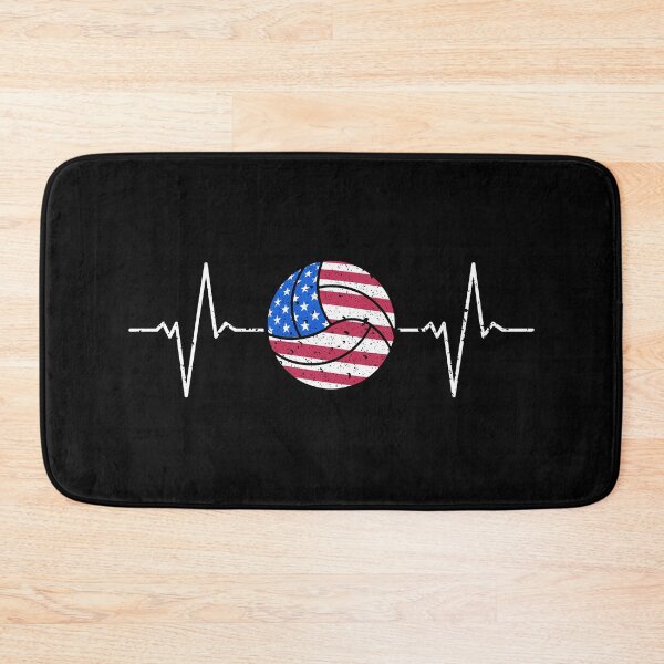 Item preview, Volleyball Ball USA Flag Heartbeat Patriotic Ball EKG Pulse Line designed and sold by venomousvector.