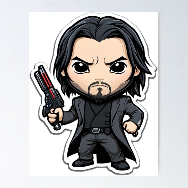 Artikel-Vorschau von John Wick Chibi-Kunst, designt und verkauft von inkbyForen.