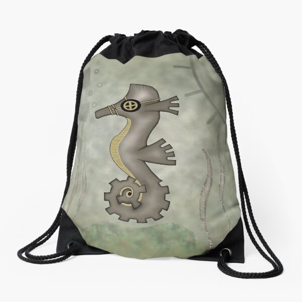 Sir Angustus Finn - Nautical Steampunk Seahorse Drawstring Bag