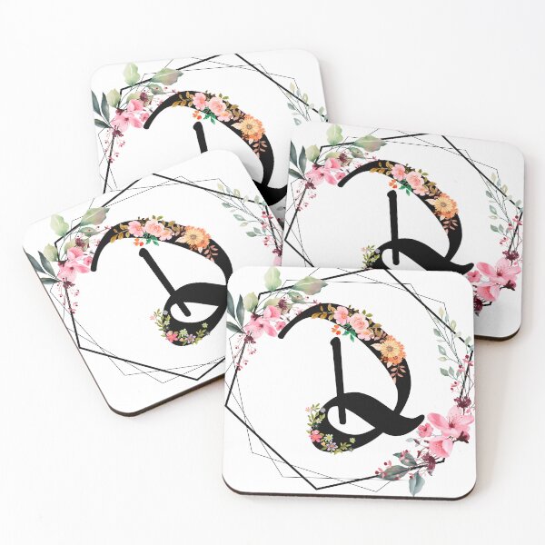 Item preview, D monogram flowers, watercolor designed and sold by OmikronStore.