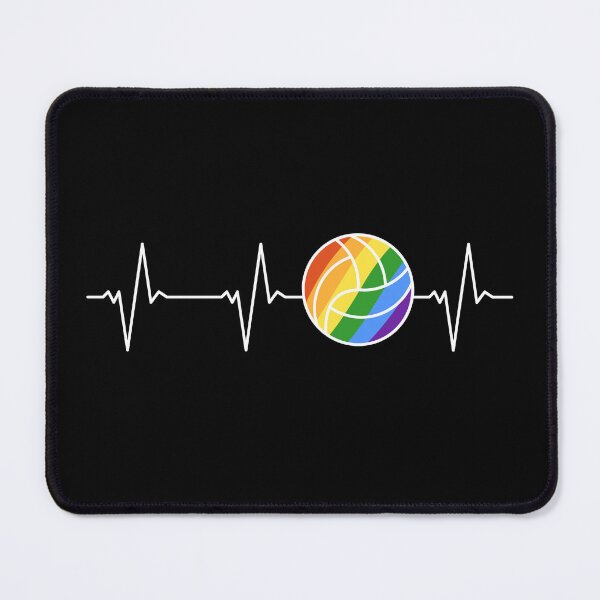 Item preview, Volleyball Heartbeat LGBTQ Rainbow Flag Ball EKG Pulse Line designed and sold by venomousvector.