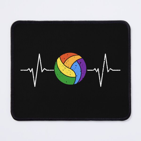 Item preview, LGBTQ Volleyball Ball Heartbeat Ball EKG Pulse Line - Vball Pride Month Design designed and sold by venomousvector.