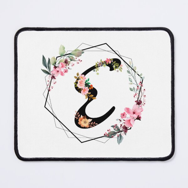 Item preview, E monogram flowers, watercolor designed and sold by OmikronStore.