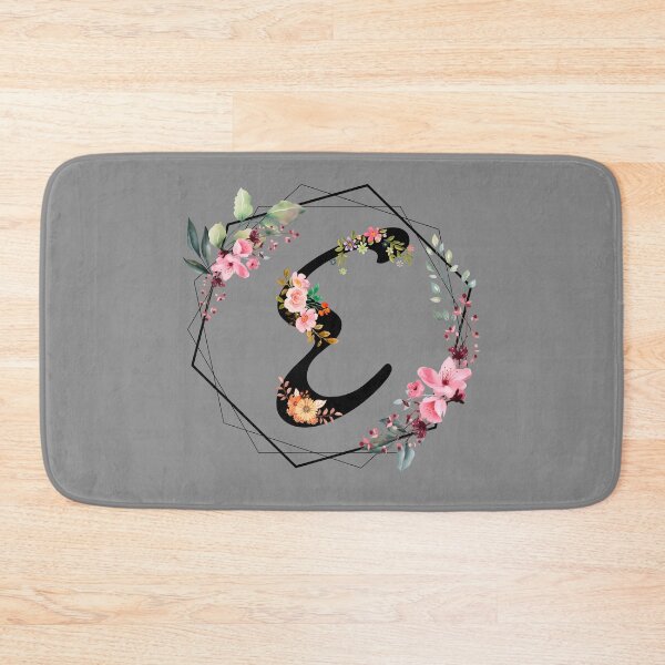 Item preview, E monogram flowers, watercolor designed and sold by OmikronStore.