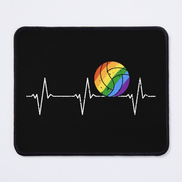Item preview, Volleyball Players Rainbow Flag Heartbeat Ball Pulse Line - Vball LGBTQ+ designed and sold by venomousvector.
