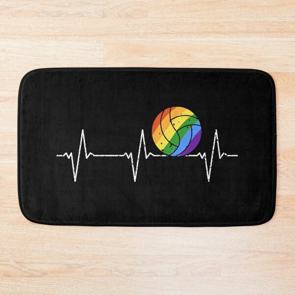 Item preview, Volleyball Players Rainbow Flag Heartbeat Ball Pulse Line - Vball LGBTQ+ designed and sold by venomousvector.