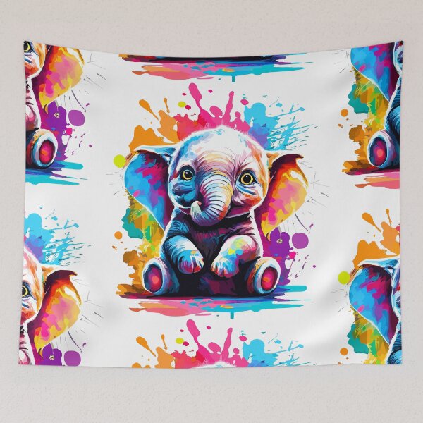 Item preview, Elephant Colourful - Cute Baby Elephant designed and sold by BabyYodaSticker.