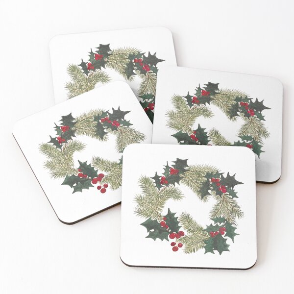 Item preview, Holly Wreath designed and sold by Lisa Neuman Watercolors.
