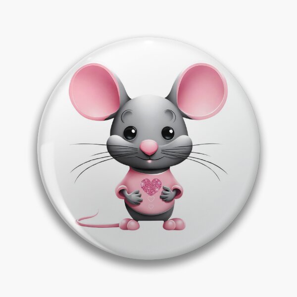 Item preview, Cute Mouse With Pink Heart designed and sold by MarzenaKa.